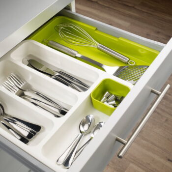 Bielo-zelené priehradky na príbory Joseph Joseph Drawer Store Cutlery – Obrázok 3