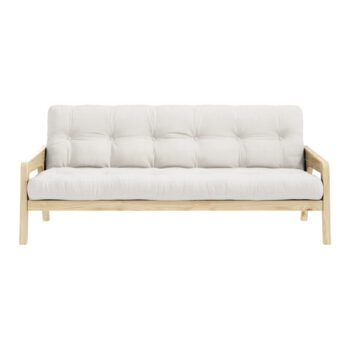 Variabilná rozkladacia pohovka s futónom v bielej farbe Karup Design Grab Natural/Natural