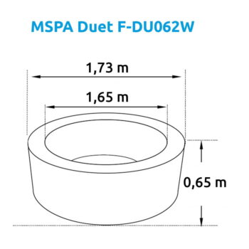Vírivka s pevnou konštrukciou pre 6 osôb ø 173 cm hĺbka 65 cm Duet F-DU062W – MSPA - Image 2