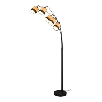 Stojacia lampa v čiernej a prírodnej farbe (výška 200 cm) Bolzano – Trio – Obrázok 4