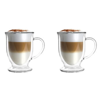 Sada 2 pohárov na Latte z dvojitého skla Vialli Design, 250 ml - Image 2