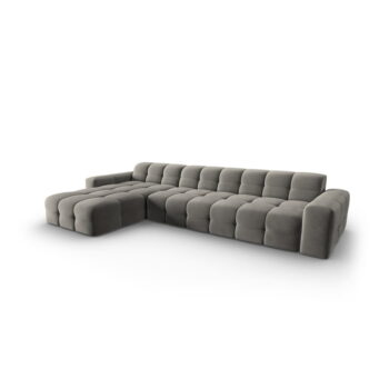Sivá zamatová rohová pohovka (ľavý roh) Kendal - Micadoni Home - Image 2