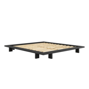 Čierna dvojlôžková posteľ z borovicového dreva s roštom 180x200 cm Japan - Karup Design