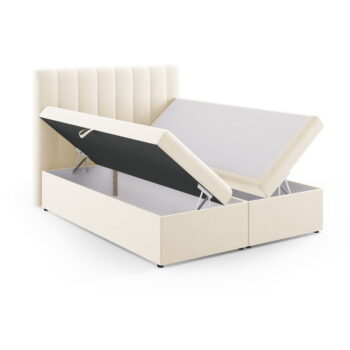 Béžová boxspring posteľ s úložným priestorom 160x200 cm Gina – Milo Casa - Image 3