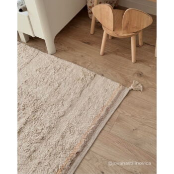 Krémový prateľný ručne tkaný bavlnený koberec 90x130 cm Bloom Natural – Lorena Canals - Image 11