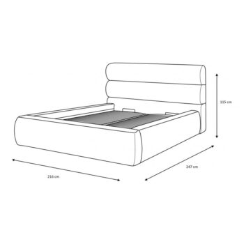 Tmavozelená čalúnená dvojlôžková posteľ s úložným priestorom s roštom 180x200 cm Jagna – Bobochic Paris – Obrázok 7