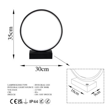 Čierna LED stolová lampa (výška  35 cm) Halka – Opviq lights – Obrázok 8