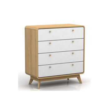 Vysoká komoda v dekore duba v bielo-prírodnej farbe 80x88 cm Caitlin – Støraa - Image 2