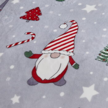 Sivé obliečky na dvojlôžko z mikroplyšu 200x200 cm Festive Gnomes – Catherine Lansfield - Image 3