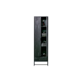 Čierna šatníková skriňa z jaseňového dreva 60x210 cm Silas – WOOOD - Image 2