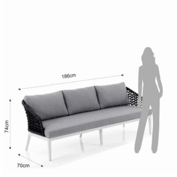 Sivá hliníková záhradná lounge súprava pre 5 osôb Afteli – Tomasucci - Image 6