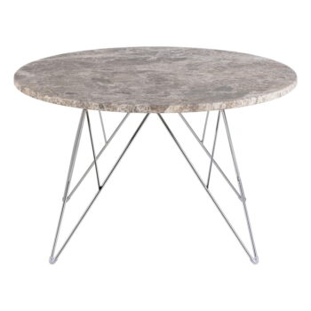 Sivý mramorový okrúhly konferenčný stolík ø 80 cm Prunus – Actona - Image 2