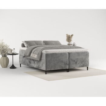 Tmavosivá boxspring posteľ s úložným priestorom 200x200 cm Araya – Maison de Rêve - Image 9