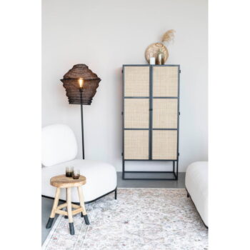 Čierna ratanová vysoká komoda 70x145 cm Guuji - White Label – Obrázok 3