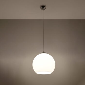 Biele závesné svietidlo so skleneným tienidlom ø 30 cm Bilbao – Nice Lamps - Image 3