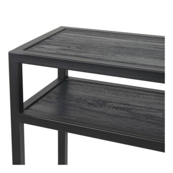 Čierny konzolový stolík s doskou z dubového dreva 30x120 cm Daniël – Spinder Design - Image 8