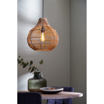 Hnedé stropné svietidlo s ratanovým tienidlom ø 40 cm Pacino - Light & Living - Image 2