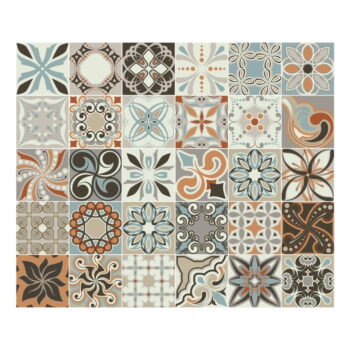 Sada 30 nástenných samolepiek Ambiance Cement Tiles Bali, 10 × 10 cm – Obrázok 2