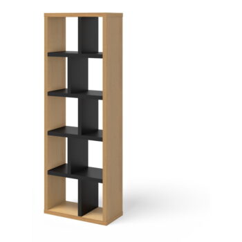 Knižnica v dekore duba v čierno-prírodnej farbe 70x198 cm Berlin – TemaHome – Obrázok 3