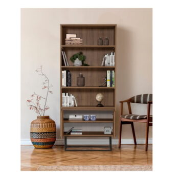 Knižnica v dekore orecha v prírodnej farbe 80x182 cm Rodez – Kalune Design – Obrázok 4
