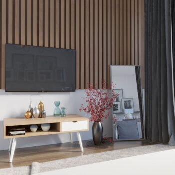 Konferenčný stolík s doskou v dubovom dekore v prírodnej farbe 50x100 cm Mexo – Homede - Image 5