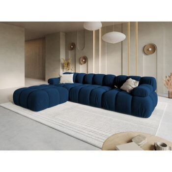 Modrá zamatová rohová pohovka Bellis – Micadoni Home - Image 9