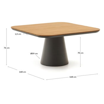 Záhradný jedálenský stôl 148x148 cm Tudons – Kave Home - Image 2