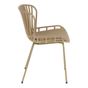 Béžová záhradná stolička s oceľovou konštrukciou Kave Home Surpik – Obrázok 2