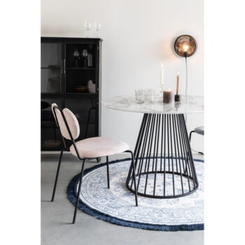 Okrúhly jedálenský stôl s doskou v dekore mramoru ø 110 cm Floris – White Label – Obrázok 3
