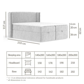 Tmavozelená boxspring posteľ s úložným priestorom 180x200 cm Passion – Maison de Rêve - Image 6