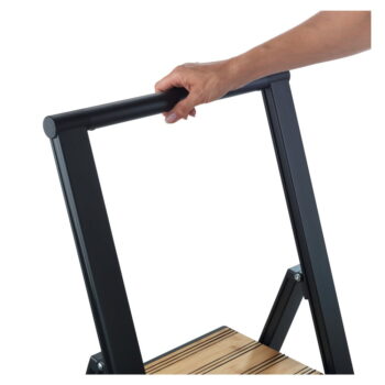 Čierny hliníkový protišmykový skladací rebrík Wenko Stepladder II. - Image 6