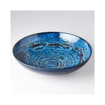 Modrá keramická servírovacia misa Mij Copper Swirl, ø 28 cm – Obrázok 4