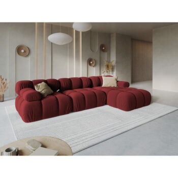 Červená zamatová pohovka 285 cm Bellis – Micadoni Home - Image 7