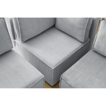 Svetlosivá menčestrová rohová pohovka (pravý roh/do tvaru "U") Nihad modular – Bobochic Paris - Image 8