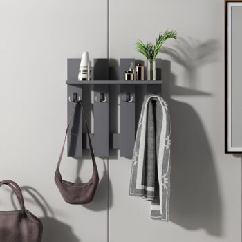 Čierny nástenný vešiak Utica - Kalune Design – Obrázok 3