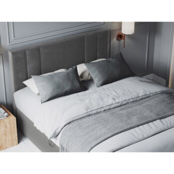 Svetlosivá zamatová dvojlôžková posteľ Mazzini Beds Afra, 160 x 200 cm - Image 7