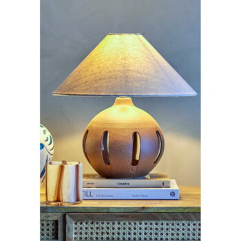 Krémová stolová lampa s textilným tienidlom (výška 40,5 cm) Liana – Bloomingville - Image 5