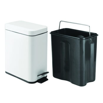 Biely kovový nášľapný odpadkový kôš iDesign, 5 l - Image 3