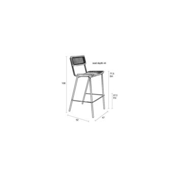 Čierne ratanové barové stoličky v súprave 2 ks 106 cm Jort - Zuiver - Image 4