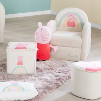 Biele zamatové detské kresielko Peppa Pig – Roba – Obrázok 5