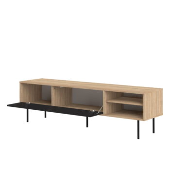 TV stolík v dekore duba v čierno-prírodnej farbe 165x40 cm Ampère – TemaHome - Image 6