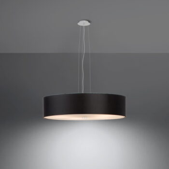 Čierne závesné svietidlo s textilným tienidlom ø 50 cm Herra – Nice Lamps - Image 3