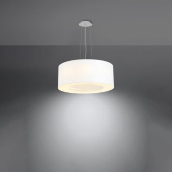 Biele závesné svietidlo s textilným tienidlom ø 50 cm Galata – Nice Lamps - Image 4