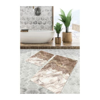Hnedé kúpeľňové predložky v súprave 2 ks 60x100 cm – Mila Home - Image 4