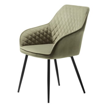 Khaki zamatová jedálenská stolička Milton – Unique Furniture