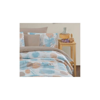 Modro-hnedé 4-dielne predĺžené obliečky na dvojlôžko s plachtou 200x220 cm Magnolia – Mila Home - Image 4