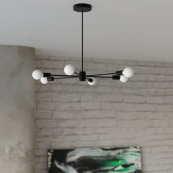 Čierne závesné svietidlo 66x66 cm Benedett - Nice Lamps - Image 4