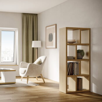 Knižnica v dekore duba v prírodnej farbe 70x159 cm Berlin – TemaHome - Image 5