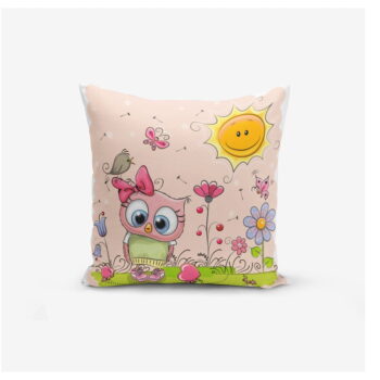 Detská obliečka na vankúš 43x43 cm Pink Owl – Mila Home