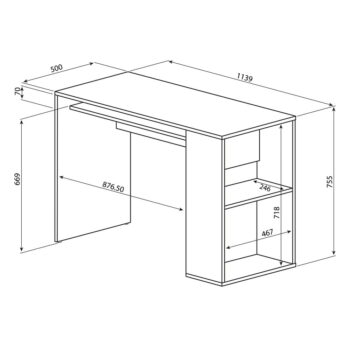 Čierny pracovný stôl v dekore duba 114x50 cm Yale - TemaHome - Image 9